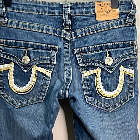 Vintage True Religion Jeans Y2K Size 28 Joey Eopert Creased Boot Wide World Tour - Picture 5 of 12